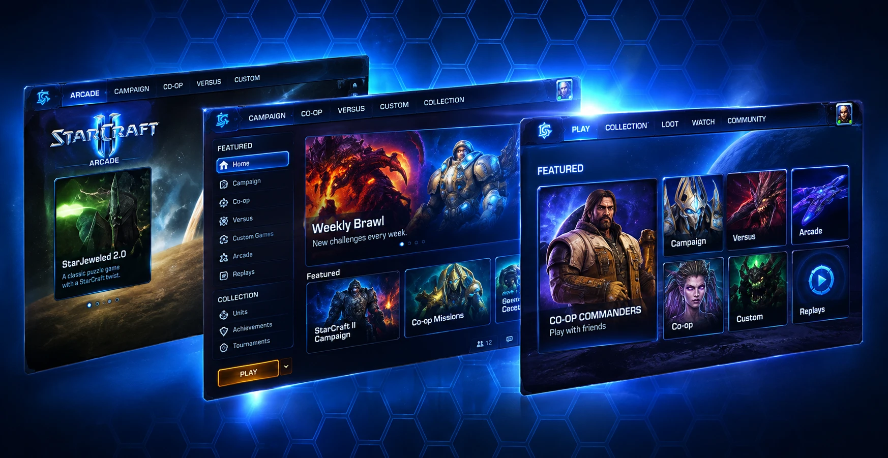 StarCraft II AAA game UI design